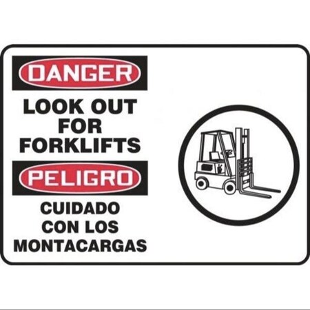 Accuform BILINGUAL OSHA DANGER SIGN LOOK OUT SBMVHR126MXL